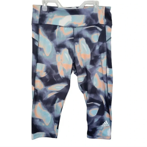 Adidas x Zoe Saldana Feelbrilliant‎ AEROREADY 3/4 Printed Sport Tights Size XL - Picture 1 of 6